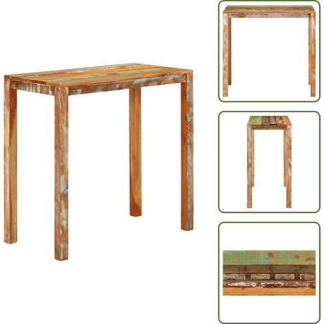 Table de bar 112x55x108 cm Bois massif de récupération - Table Basse - Table D'appoint - Table De Bar - Meuble Rustique - Mobilier Vintage (1/5)