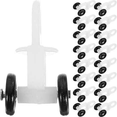 50 galets de guidage en plastique pour tringle à rideaux : roulettes silencieuses à billes nano pour rideaux coulissants - Poulies pour tringle à rideaux pour fenêtres, placards, chambres et bureaux (1/4)