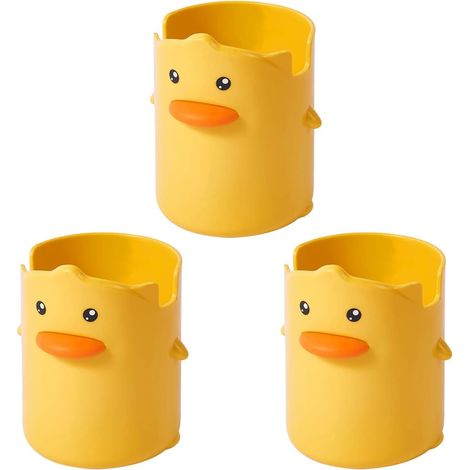 Lot de 3 pots à stylos et rangement de bureau, organiseur cartoon multifonction pour fournitures scolaires