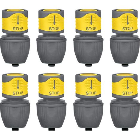 Lots de 8 Raccord D'arrosage Jardibric Raccord Rapide Universel Stop