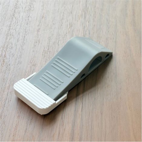 Tope de goma para puertas, apto para la parte inferior de las puertas, suelos de madera maciza, suelos de cemento y baldosas - Accesorio de bricolaje (gris, 1 unidad) (1/5)