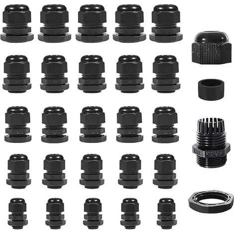 Presse Etoupe, Presse Etoupe Etanche Nylon M12, M16, M18, M20, M25, Noir Presse Étoupe, Réglable 3-16mm Passe Cable Etanche Maison Jardin Éclairage d'extérieur Câble (1/5)
