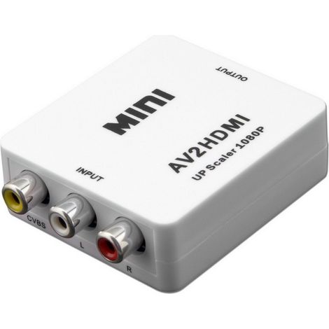 Convertidor señal Video RCA Video + Audio (AV) a salida HDMI hasta 1080p (1/2)