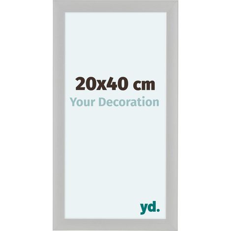 yd. - Cadre photo 20x40 - Blanc Grain de Bois - MDF - Como (1/5)