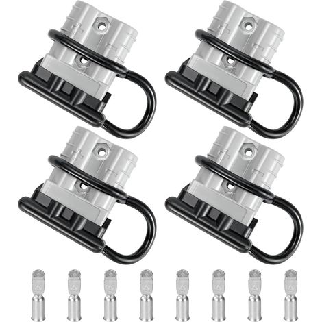 Conector de batería de conexión rápida de 50 A compatible con baterías de coche de 12-36 V CC con cubierta de goma para coche, motocicleta y caravana (4 piezas) (1/5)