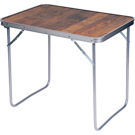 Tavolo da Campeggio Picnic Effetto Legno Tavolino Pieghevole Esterni 70x50x60cm