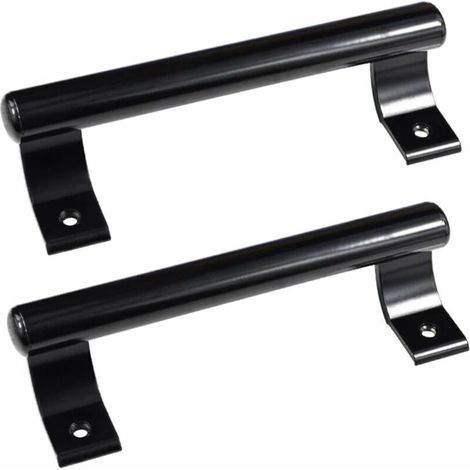 Maniglia per porta scorrevole in alluminio da 200 mm – Maniglia moderna per vetro e legno – Facile installazione – Set da 2 pezzi, nera (1/5)