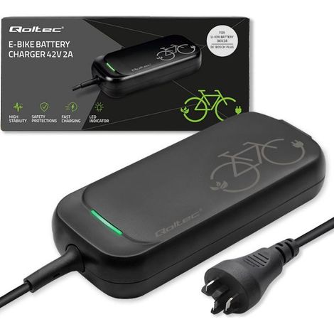 Qoltec Szybka Ładowarka Pro do roweru Bosch 36V 42V 2A Bosch plug wodoodporna +kabel zasilający