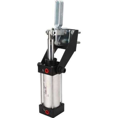 Étrier à bascule pneumatique serrage rapide forte capacité portée pour moulage soudure acier SPHC inox noir argent 40mm G1/8 (1/5)