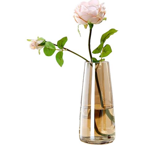 Ins Vase Moderne en Verre avec Cristaux Marron (1/5)