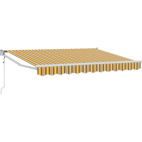 Auvent rétractable Jaune, Gris et Blanc 2,5 x 2 m vidaXL