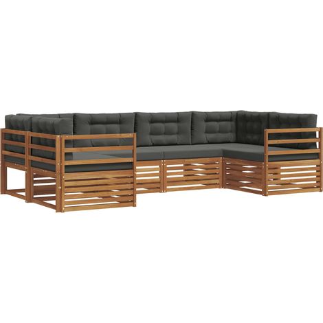 Conjunto de sofás de exterior 6 pcs Natural y Antracita vidaXL (1/5)
