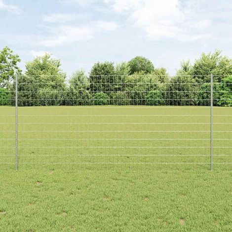 Valla Euro con Poste 25 x 1,2 m Acero Galvanizado Plateado vidaXL