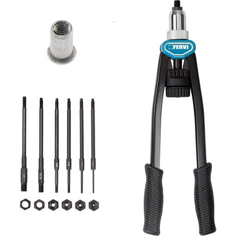 Rivettatrice a doppia leva FERVI per inserti filettati da M3 a M12 (1/4)