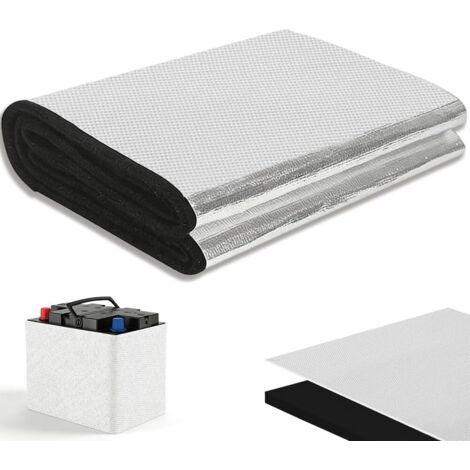 Kit d'isolation de batterie 18 x 100 cm – 3 mm d'épaisseur, bouclier thermique de batterie, résistant à la chaleur, au froid, ignifuge, isolant, pour voiture, camion, camping-car (1) (1/5)