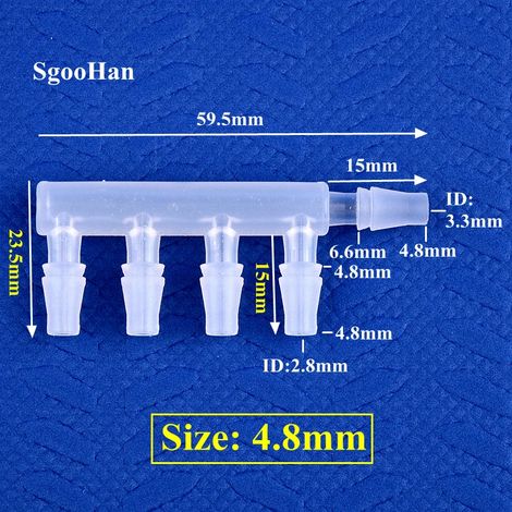 (4,8 mm - 50 pièces) Raccord en PP à 5 voies de diamètre égal pour aquarium, pompe à air, tuyau d'arrosage, système d'irrigation de jardin, raccords en forme de pagode (1/5)