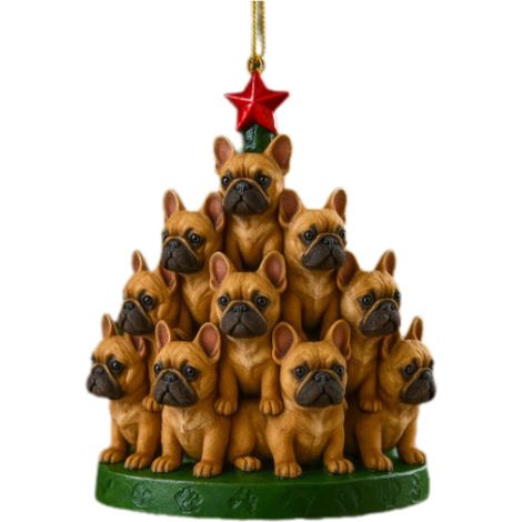 Ornement En Acrylique Chien - Décoration De Sapin De Noël - Accessoire Festif Pour Intérieur - Lot De 1 (1/5)