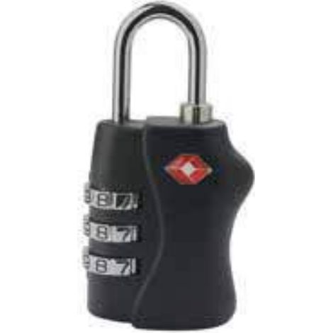PAVO CADENAS À COMBINAISON TSA 3 CHIFFRES EN MÉTAL - L1,3 X H4,3 X P3 CM COLORIS NOIR