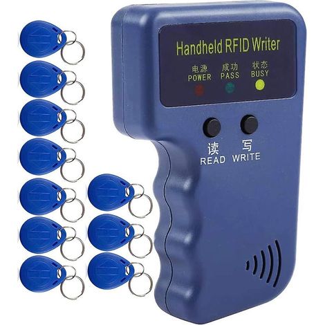 Lecteur-graveur RFID portable 125 kHz, duplicateur, copieur, programmeur et cloneur de cartes d'identité, avec 10 pièces (1/5)