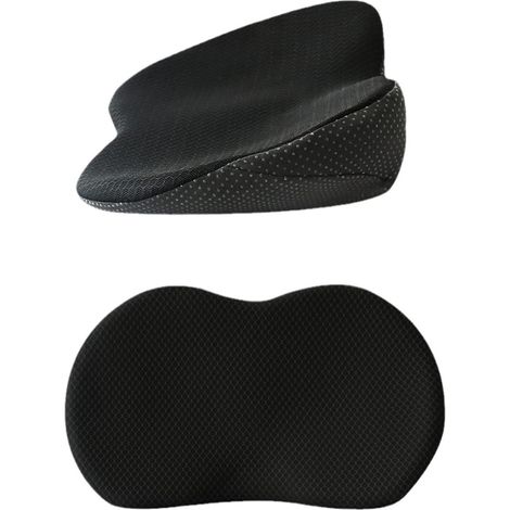 Cojín para asiento de coche, espuma viscoelástica, soporte lumbar, superficie transpirable, para conducir y oficina. (1/5)