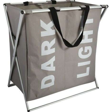 Cesto para la ropa sucia 2 compartimentos DARK LIGHT (2x40L) Topo MSV