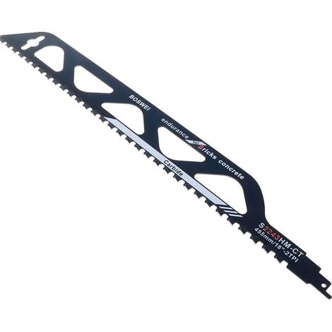 Lame de scie sabre carbure 460 mm – Pour béton cellulaire, brique, fibrociment – 1 pièce – Maçonnerie (1/5)