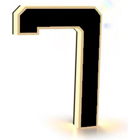 Enseigne extérieure lumineuse avec numéro de porte et adresse.