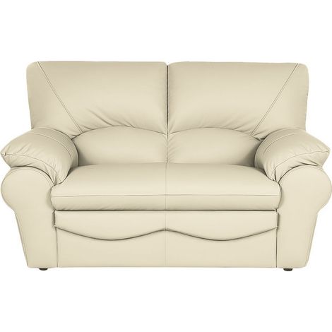 Canapé 2 places en 100% tout cuir italien vachette OSATIS, couleur beige (1/5)