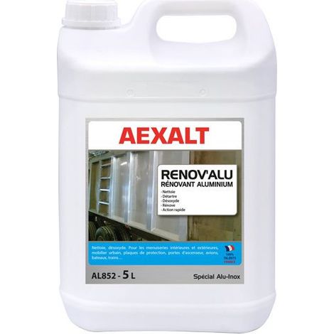 Aexalt – Rénovant aluminium 5 L – Action rapide 5 en 1 – Désoxyde, nettoie, détartre, fait briller – Pour aluminium, inox, surfaces oxydées