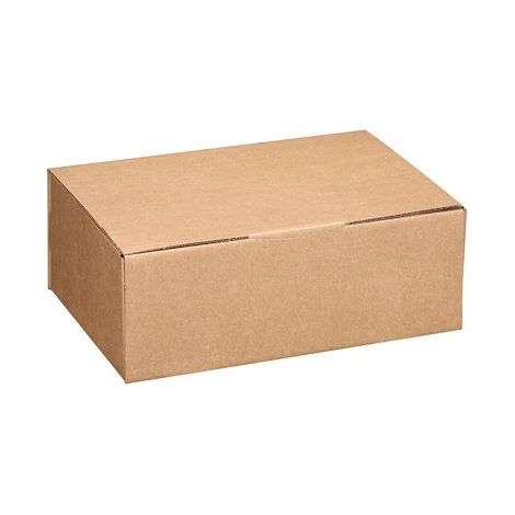 Boîte postale kraft brun simple cannelure H 13 x L 22 x P 35 cm - Lot de 50