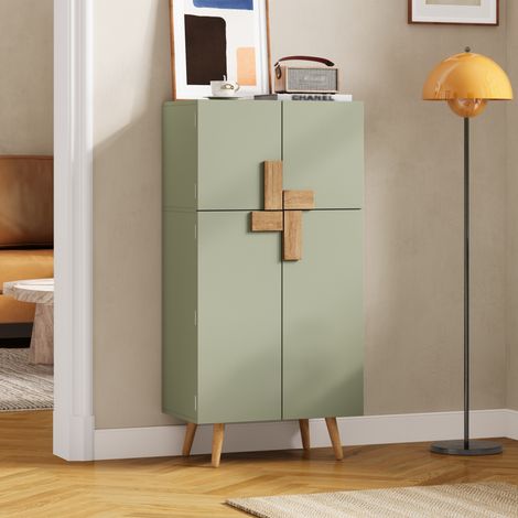 Armario de cocina 60x35x120 cm de MDF verde, 4 puertas, almacenaje práctico - MEUBLIV (1/5)