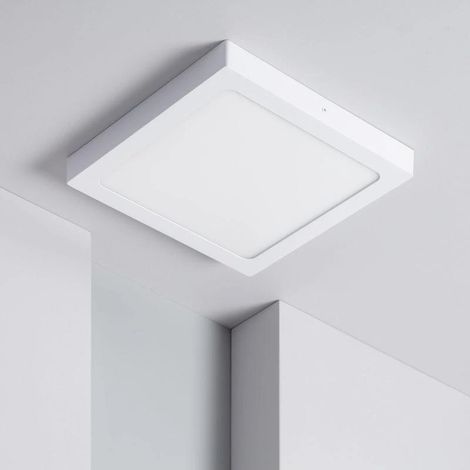 ORION91oficial® - Plafón LED Cuadrado Blanco Superficie, 24w 1900lm, 300x300mm, Luz Blanco Cálido 3000k, Aluminio, Ángulo 120º - Cocina, Salón, Oficina, Garaje - spaziOrion91