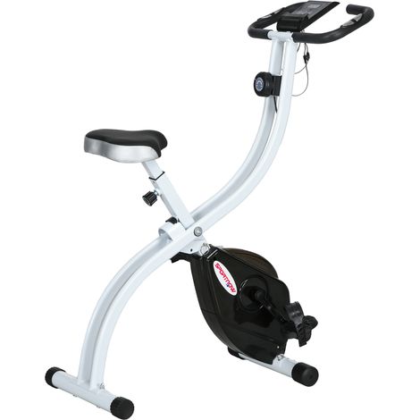 Vélo appartement magnétique pliable 8 niveaux résistance selle réglable acier 97x43x110 cm noir