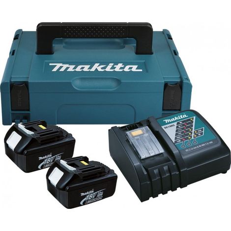 Pacchetto energia (2 batterie 18V 3Ah Li-ion + caricabatterie DC18RC + valigetta Makpac) - MAKITA 196693-0