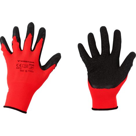 Gants de protection en polyester avec latex, paquet de 12, taille 10, qualité Vorstahl (1/4)