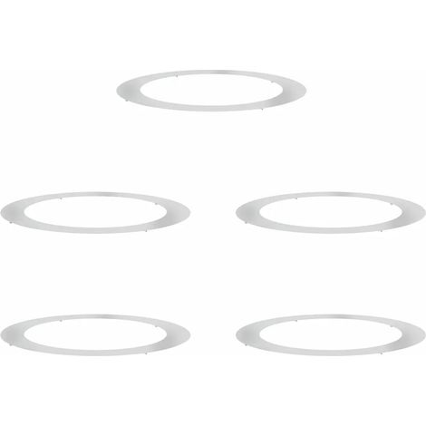 Set di 5 anelli per alberi piatti decorativi moderni 120 x 120 cm protezione radici giardino estetica in acciaio zincato argento 020052352