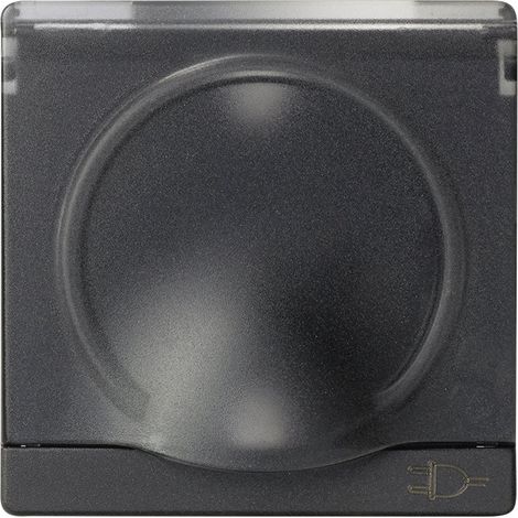 Tapa articulada enchufe 2 polos+toma tierra lateral+seguridad Simon 82 grafito SIMON 82090-38 (1/2)