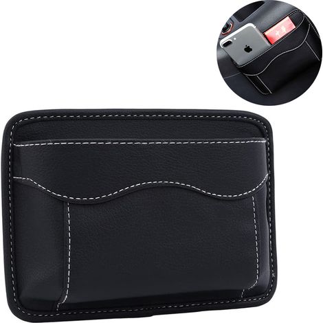 Sac de rangement entre les sièges auto, sac de voiture en cuir avec grande capacité de rangement (1/4)