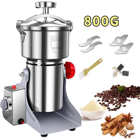 Moulin à Grains Électrique, Broyeur de grains, Moulin à Café, Acier inox, 3500W, Capacité 800g, pour Herbes Épices Noix etc (1/5)