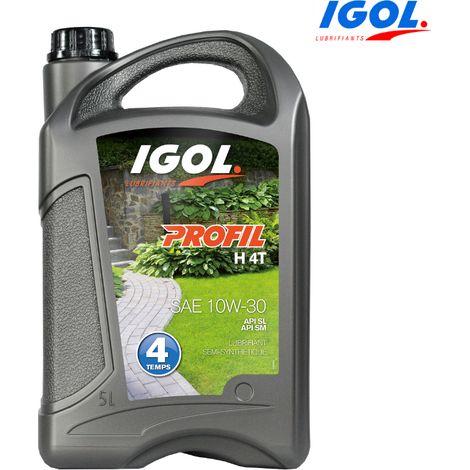 Huile 4 temps SAE 30 5L – Lubrifiant moteur pour motoculture – Propriétés antioxydantes et anti-usure – Protection moteur optimale – Igol