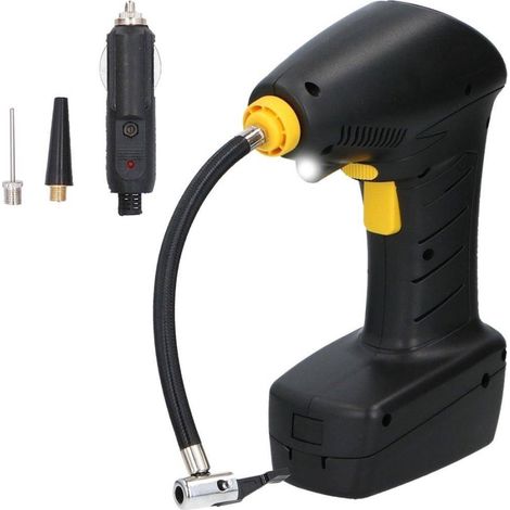 Trade Shop - Compresor De Aire Portatil 12v Ruedas Coche Con Luz Led Boquillas Inflables - (1/4)