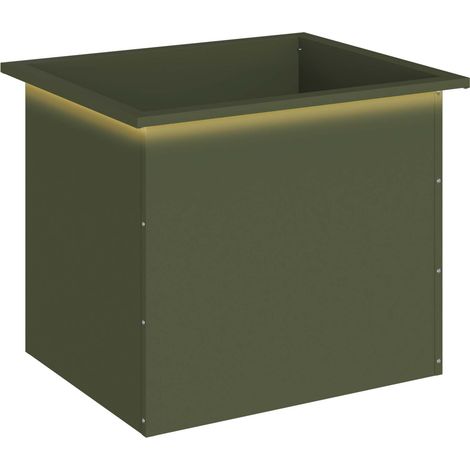 Fioriera da giardino con LED Verde Oliva 50 x 60 x 48 cm vidaXL (1/5)