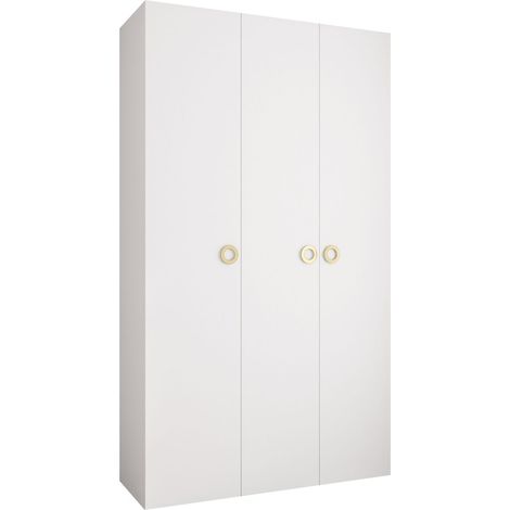 Armario Hartford 544, Blanco, 246x140x42cm, Puertas de armario: Con bisagras, Número de estantes: 0