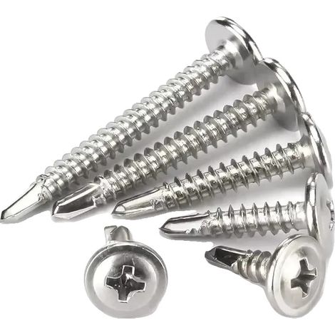 Tornillo autorroscante, acero inoxidable, cabeza plana redonda, M4.2 SUS410, 100 unidades, 4.2X13MM-a (1/2)
