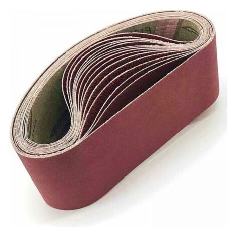 Bande Abrasive 100 x 915 mm Assortie pour Ponceuse à Bande - Lot de 5 (1 x Grain 80/120/150/240/400 Chacun) (1/4)