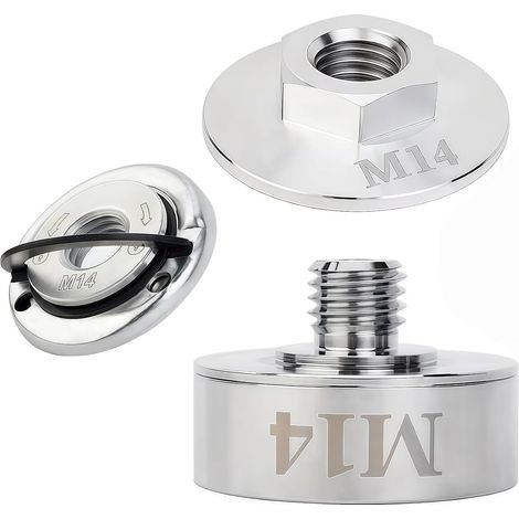 X-Lock M14 304 Stainless Steel Adapter Kit for Angle Grinders - Hardened Quick Clamp Nut Compatible with Cordless Tools (1/5)