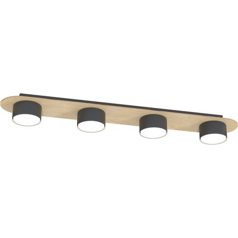 Plafonnier linéaire noir/bois 4xGX53 12W DIAZ Emibig (1/3)