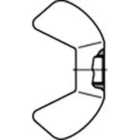 TOOLCRAFT 827787 Écrou à oreilles M4 acier galvanisé 10 pc(s) C54464 (1/2)