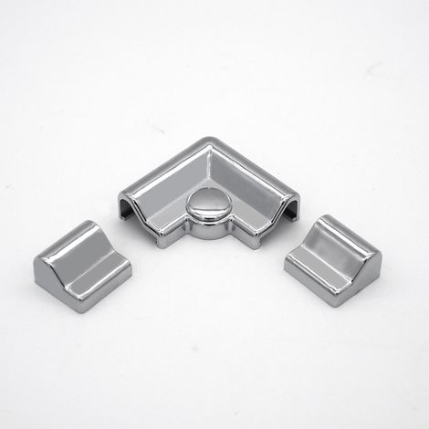 WITEN&NOCK Schwallprofil-Set mit Endstücke und Eckverbinder 90° ohne Schwallschutzprofil chrom (1/3)