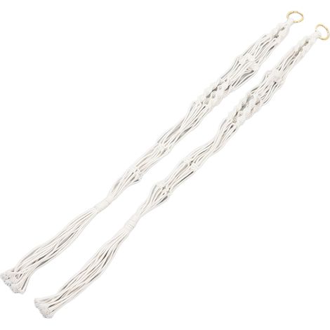 Lot de 2 supports de suspension pour plantes en corde de coton, fabriqués artisanalement, à monter soi-même, pour la décoration intérieure et extérieure. (1/5)